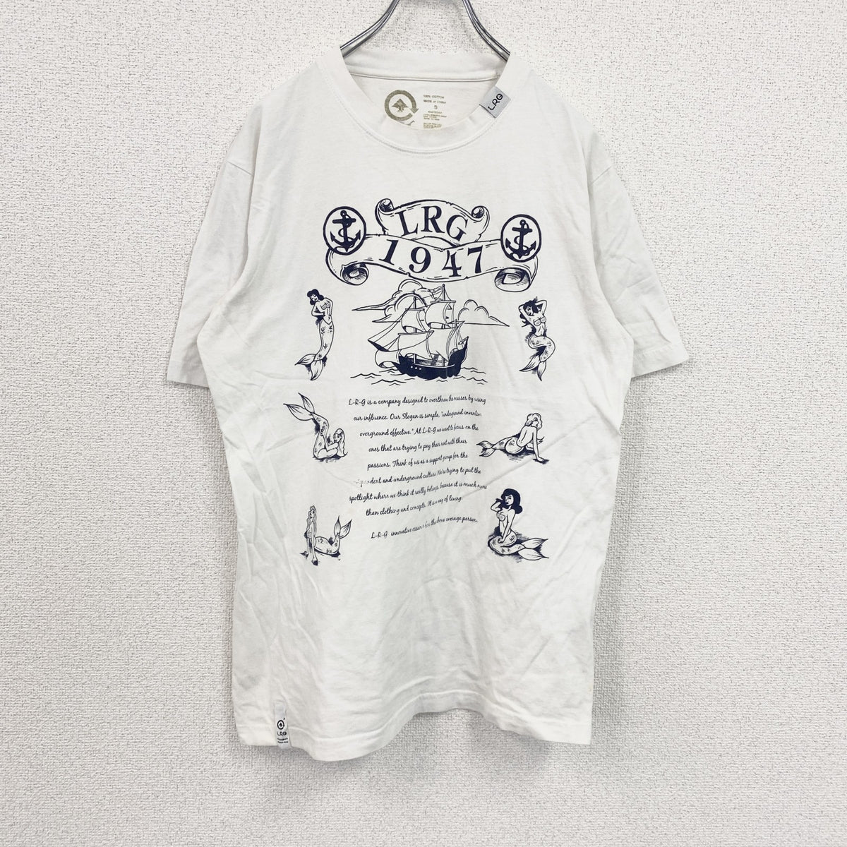 LRG　半袖プリントTシャツ　白　ホワイト　Sサイズ　古着