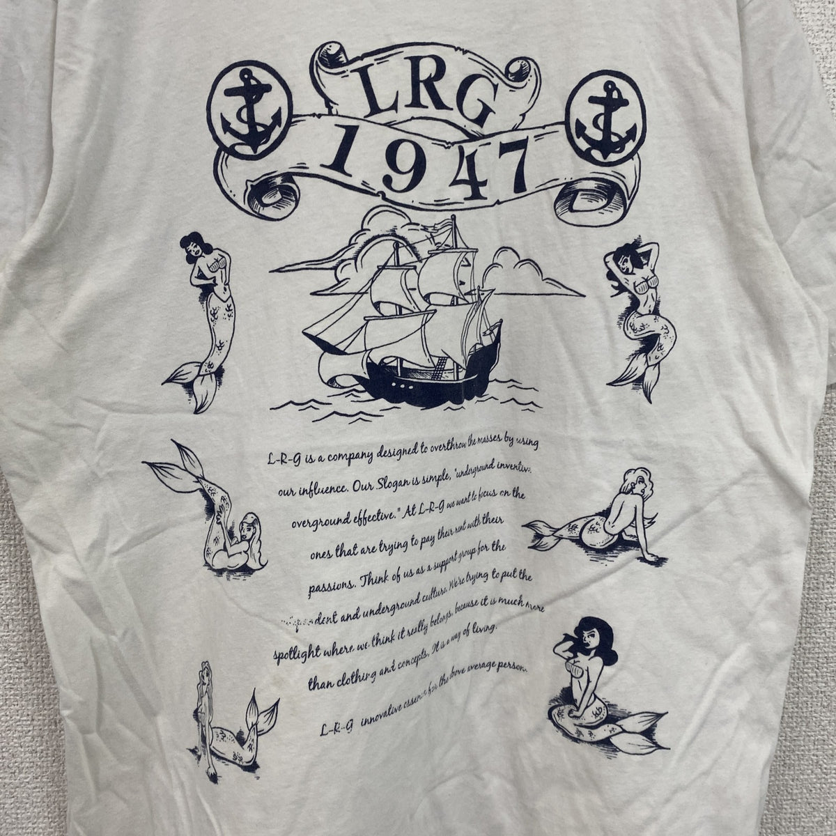 LRG　半袖プリントTシャツ　白　ホワイト　Sサイズ　古着