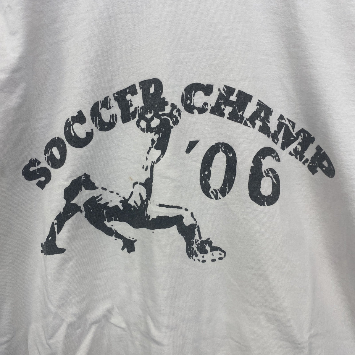 半袖プリントリンガーTシャツ　サッカー　2006　ドイツ　白　ホワイト　黒　ブラック　Mサイズ　古着