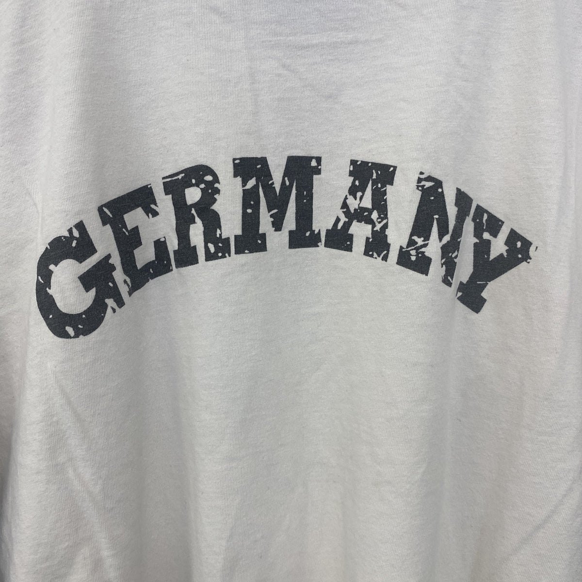半袖プリントリンガーTシャツ　サッカー　2006　ドイツ　白　ホワイト　黒　ブラック　Mサイズ　古着