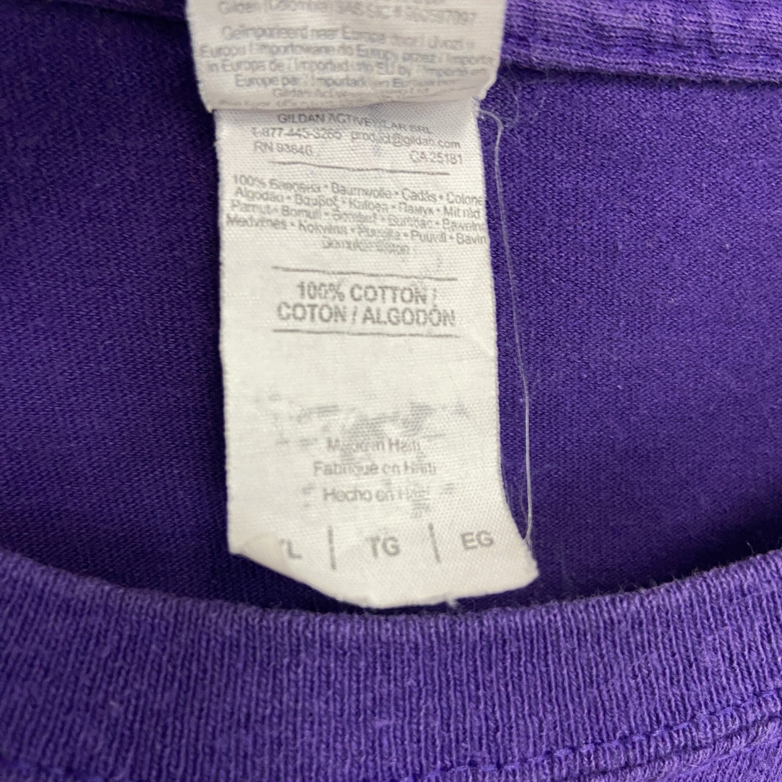 GILDAN　ギルダン　半袖プリントTシャツ　WILDCATS　ワイルドキャッツ　紫　パープル　XLサイズ　古着