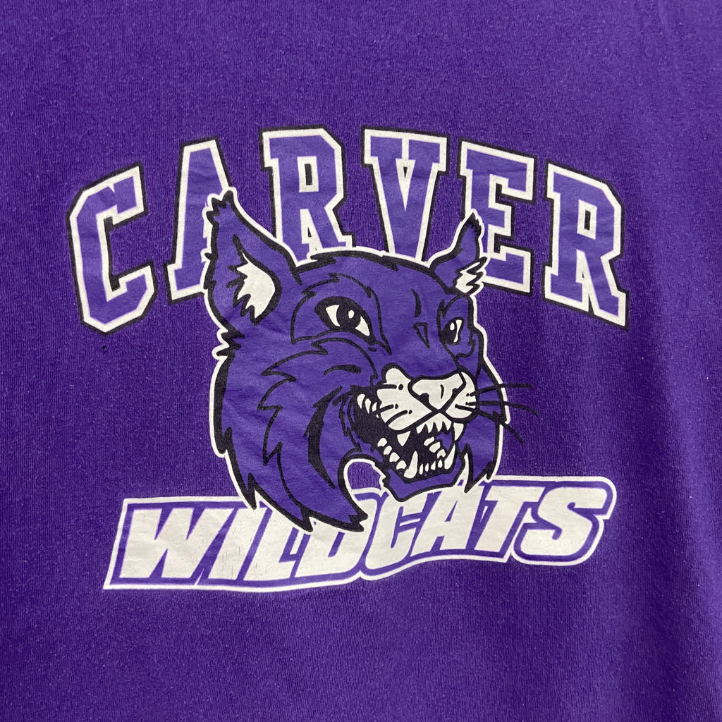 GILDAN　ギルダン　半袖プリントTシャツ　WILDCATS　ワイルドキャッツ　紫　パープル　XLサイズ　古着