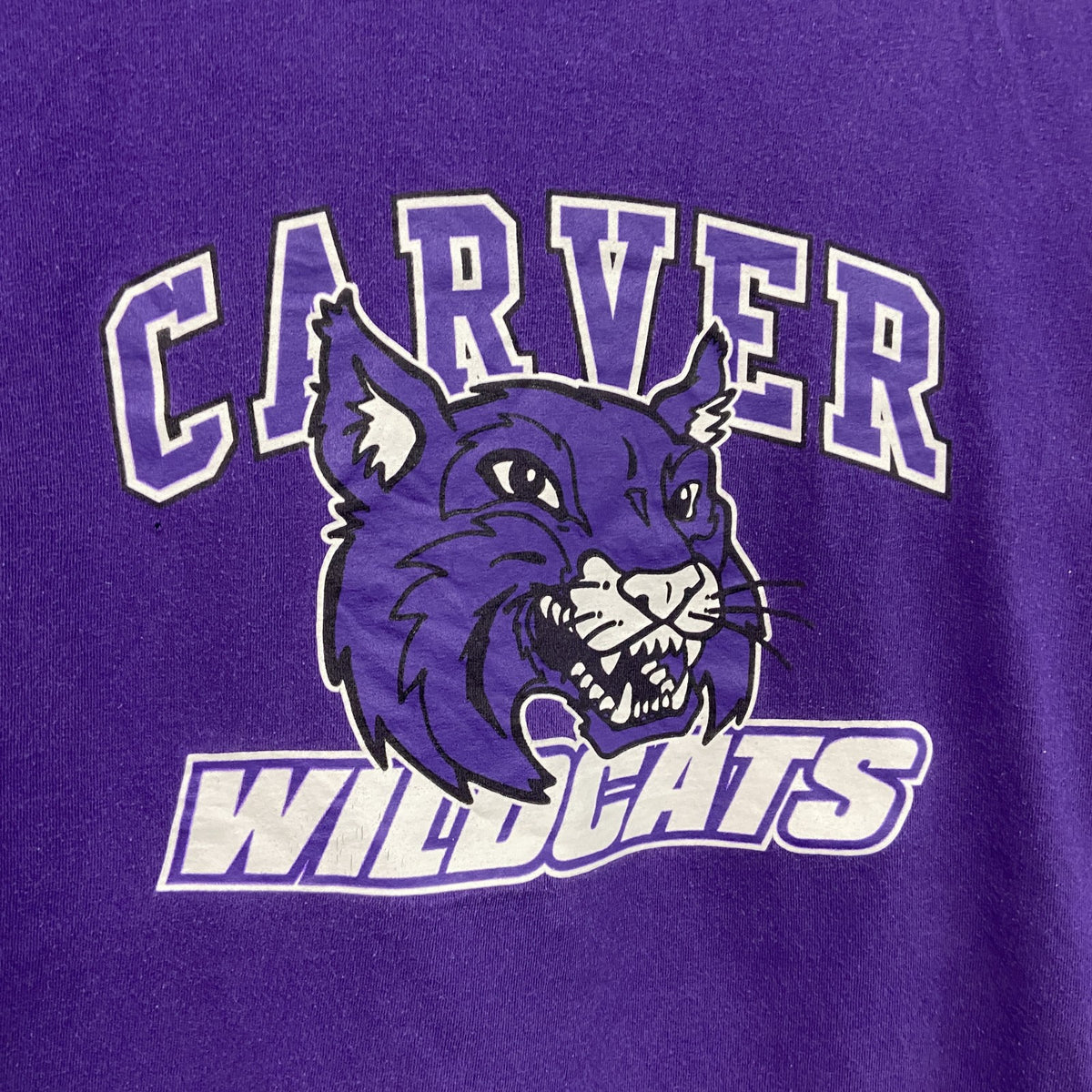 GILDAN　ギルダン　半袖プリントTシャツ　WILDCATS　ワイルドキャッツ　紫　パープル　XLサイズ　古着