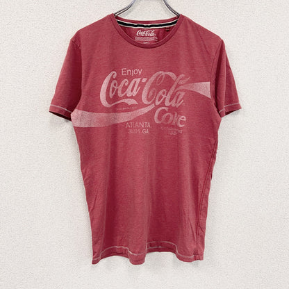 Coca’Cola　コカ・コーラ　半袖Tシャツ　シングルステッチ　企業ロゴ　デカロゴ　フェード　赤　レッド　Lサイズ