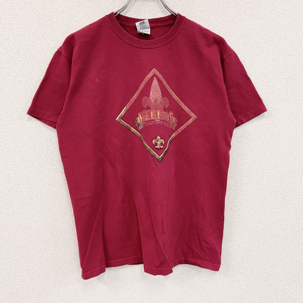 GILDAN　ギルダン　半袖プリントTシャツ　WEBELOS　赤　レッド　Mサイズ　古着