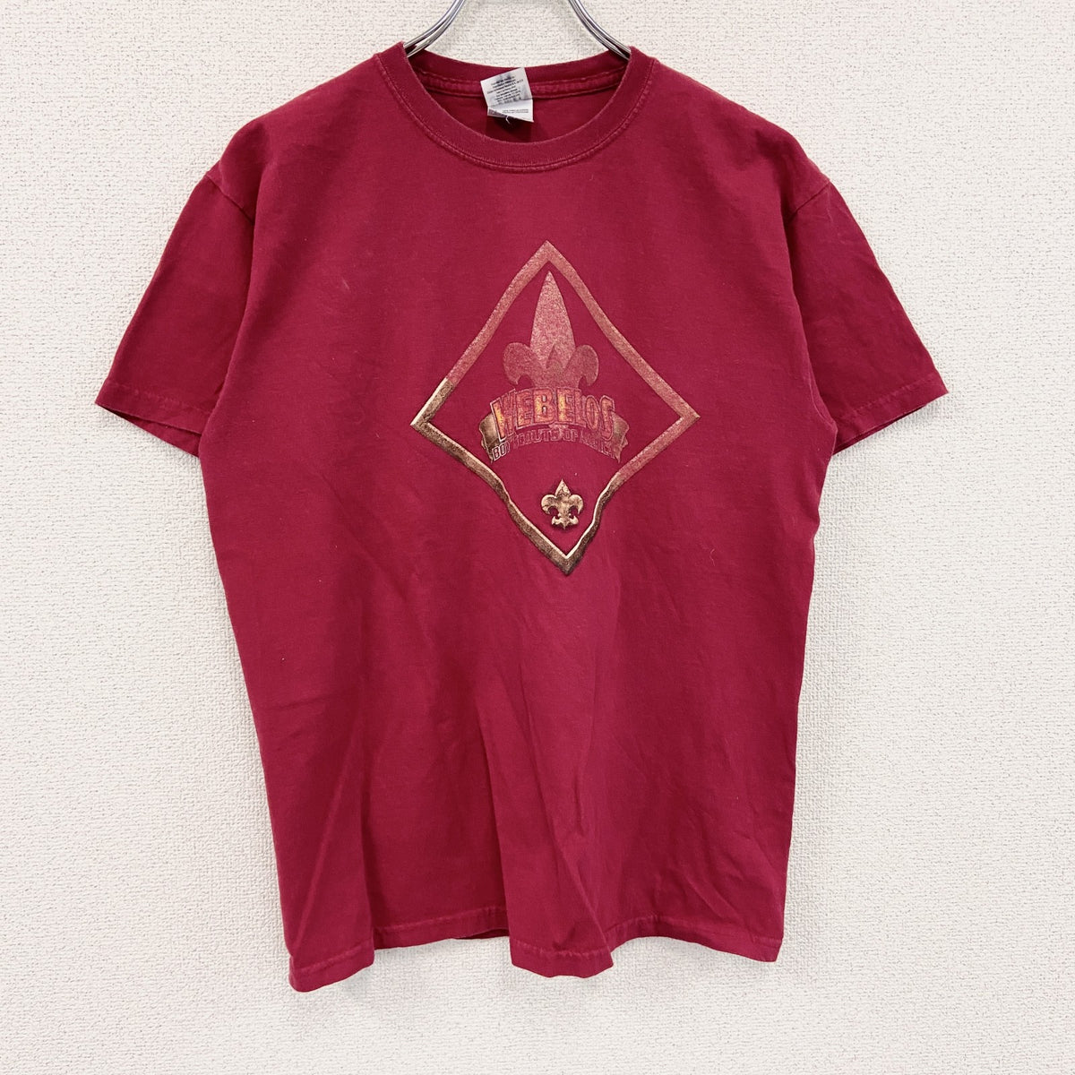 GILDAN　ギルダン　半袖プリントTシャツ　WEBELOS　赤　レッド　Mサイズ　古着