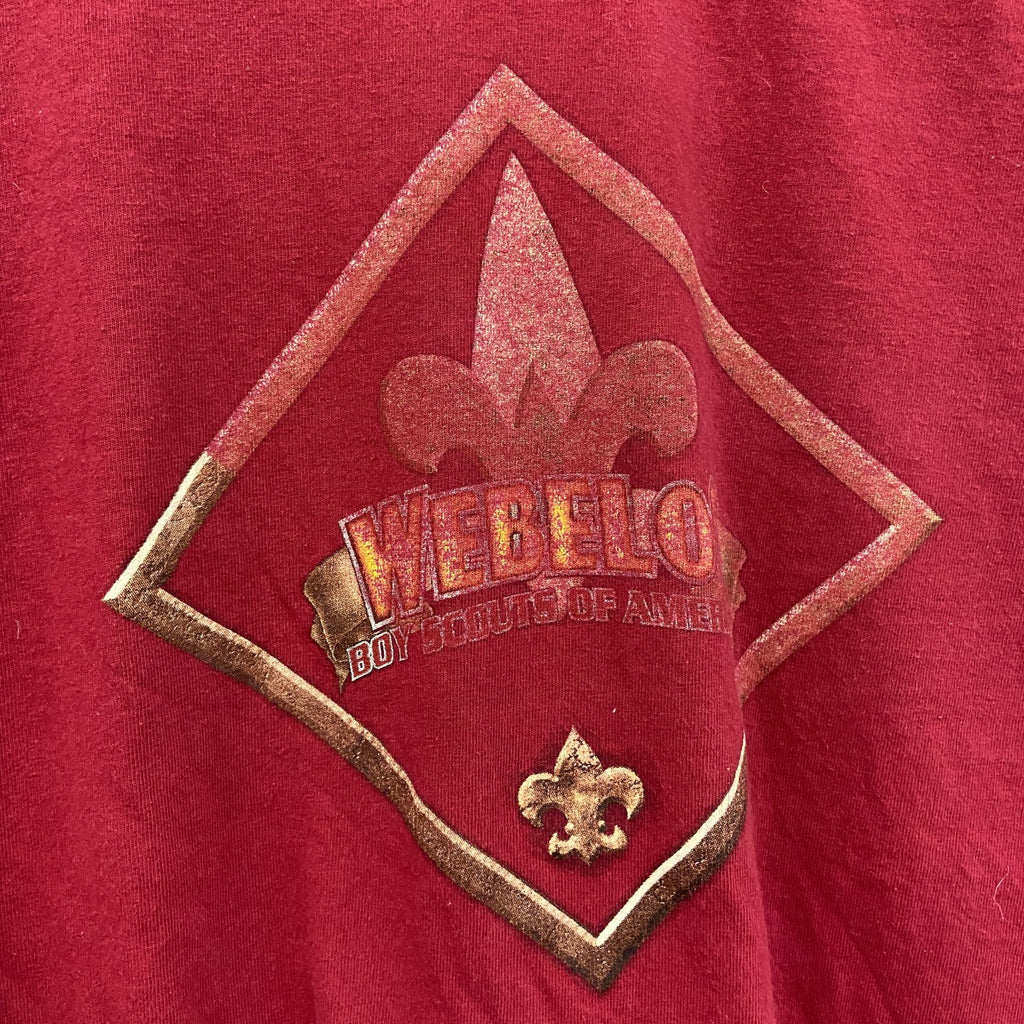 GILDAN　ギルダン　半袖プリントTシャツ　WEBELOS　赤　レッド　Mサイズ　古着