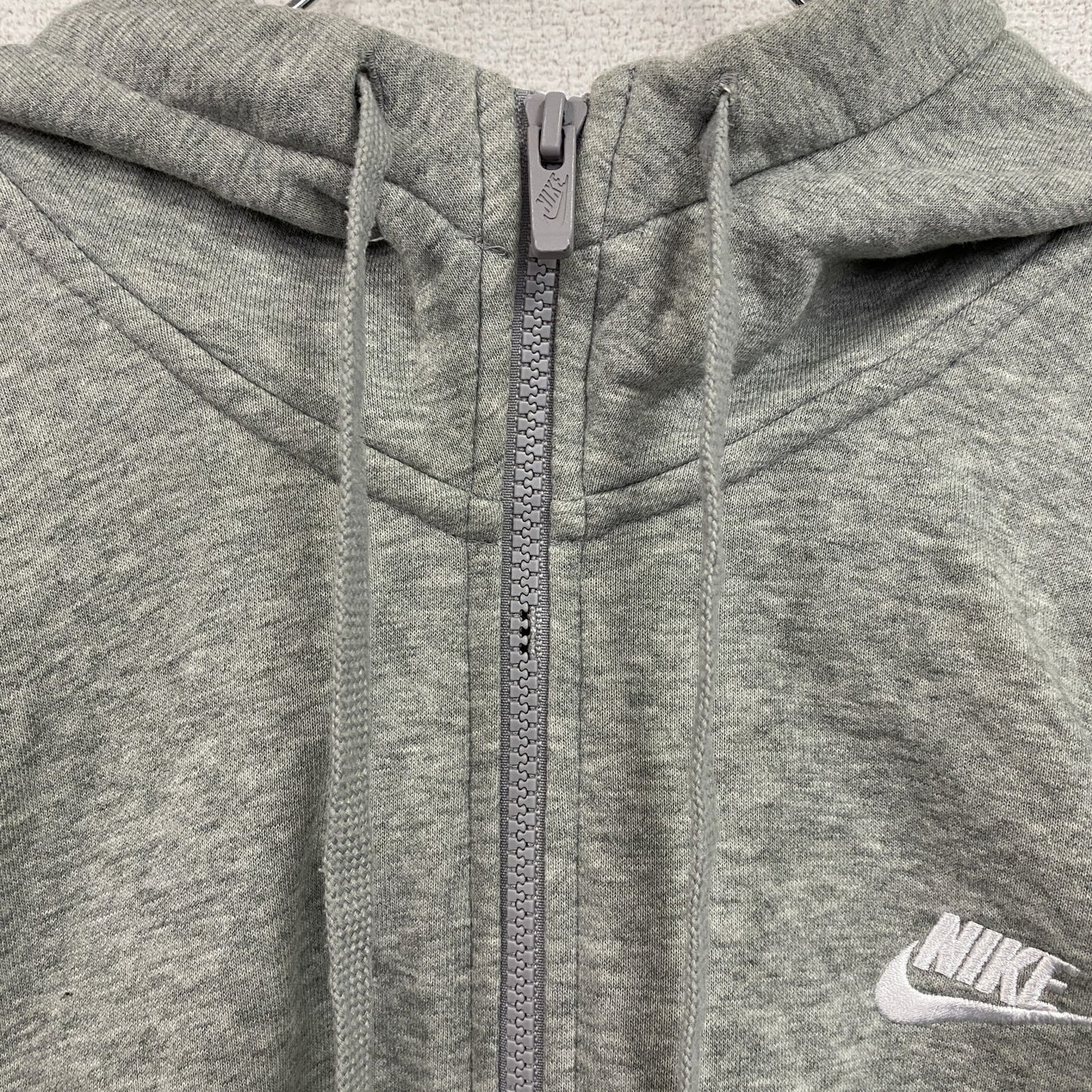 NIKE　ナイキ　フルジップスウェットパーカー/フーディー　スウッシュ　灰色　霜降りグレー　Lサイズ