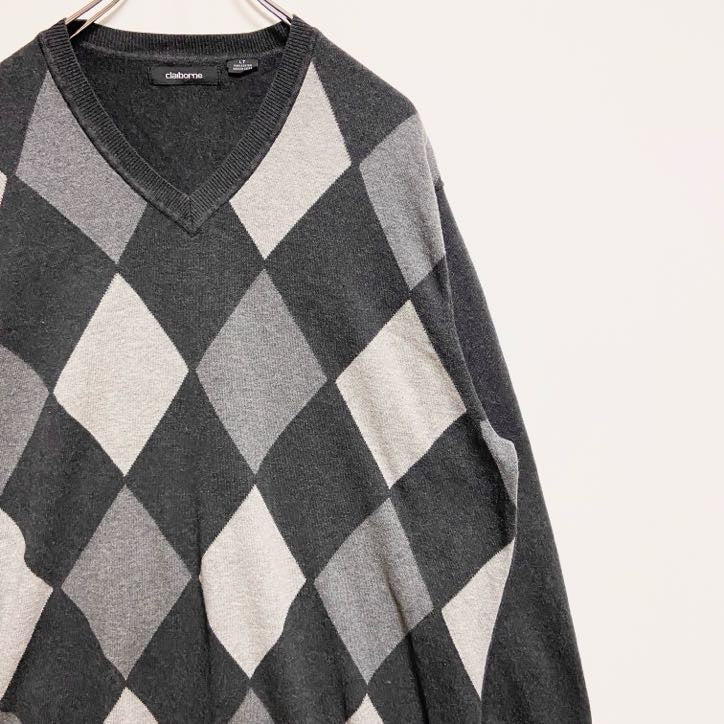 美品 Claiborne クレイボーン ニット セーター WOOL100％ M claiborne クレイボーン コットンニット 総柄ニット USA製 90\u0027sの通販