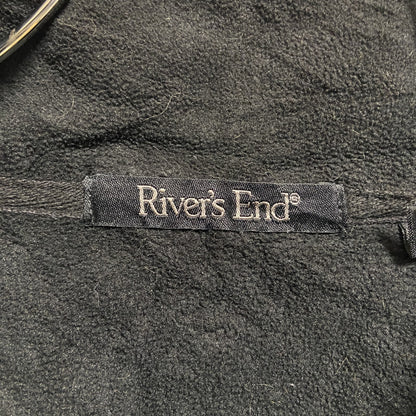 古着 used　River'sEnd　長袖フリースジャケット　ブルゾン　ワンポイント刺繍　黒　ブラック　秋冬服　Lサイズ