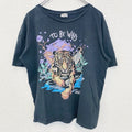 collectlon plmkle　半袖プリントTシャツ　虎　トラ　タイガー　動物　アニマル　ネイビー　紺　Mサイズ　古着
