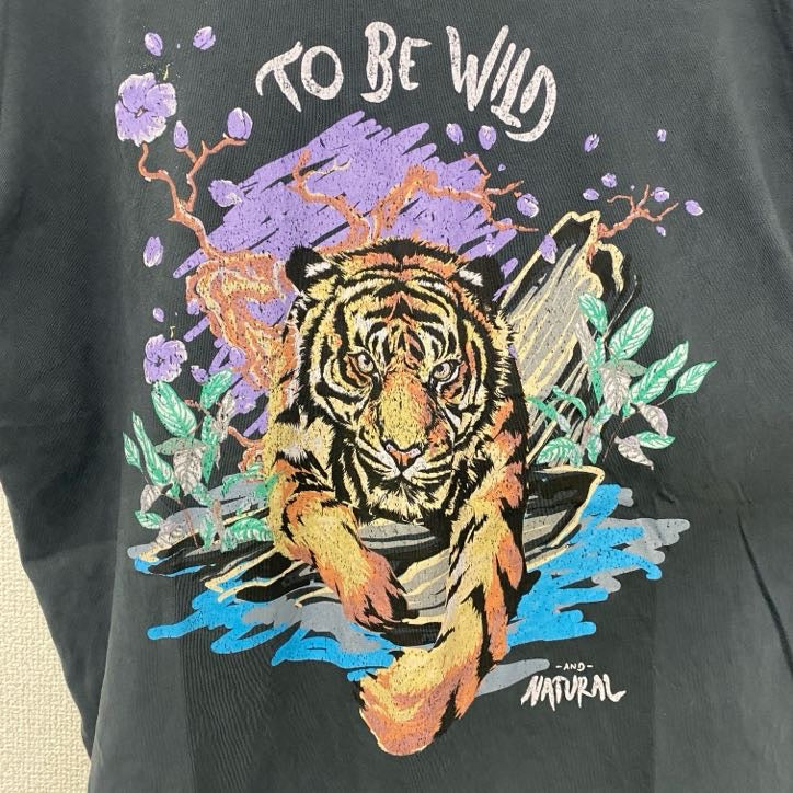 collectlon plmkle　半袖プリントTシャツ　虎　トラ　タイガー　動物　アニマル　ネイビー　紺　Mサイズ　古着