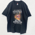 Hanes 　ヘインズ　半袖プリントTシャツ　ドラマー　キャラクター　ドラム　黒　ブラック　XLサイズ　古着