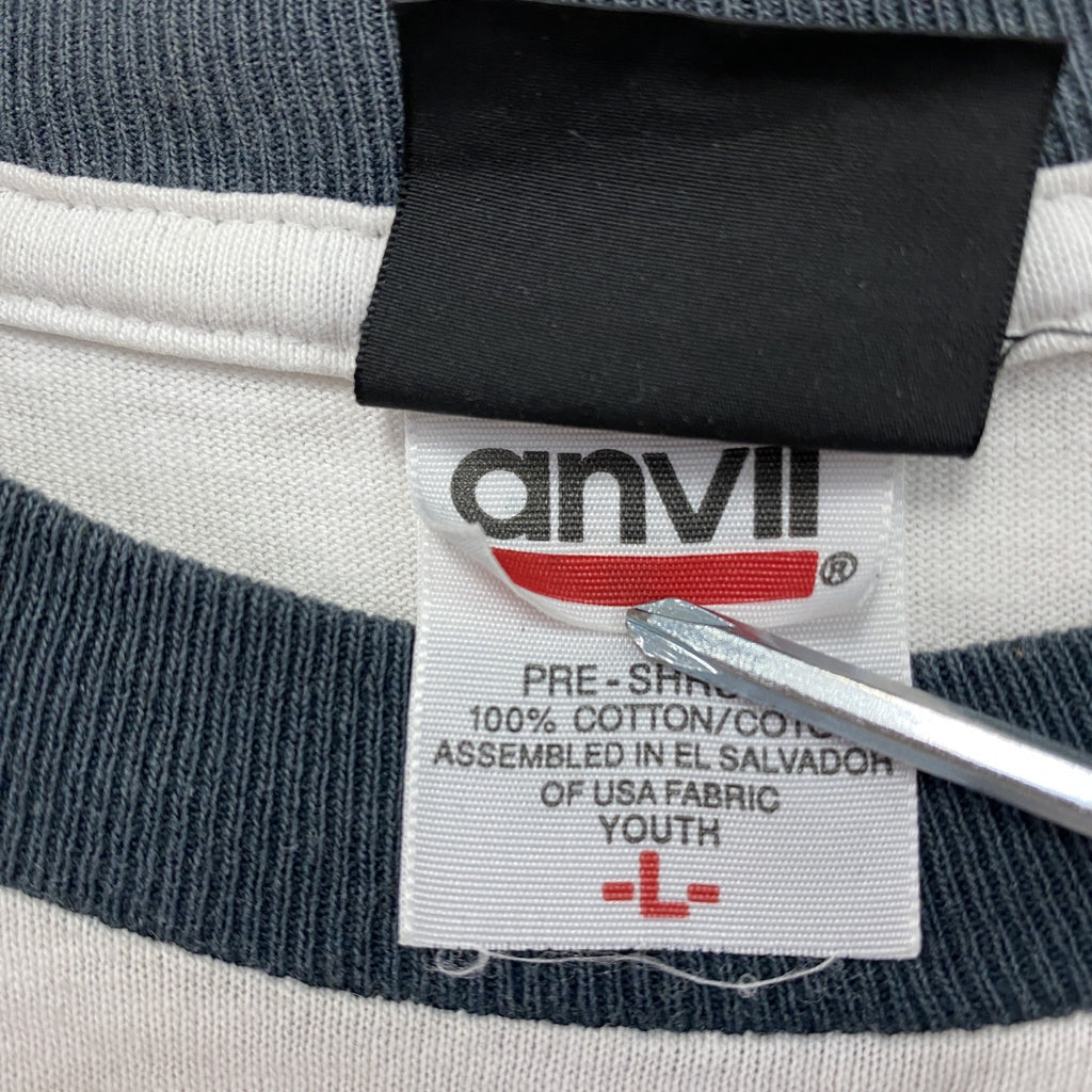 anvil　氣志團　SUSAMI STREET　半袖プリントTシャツ　リンガーT　白　ホワイト　Lサイズ　古着