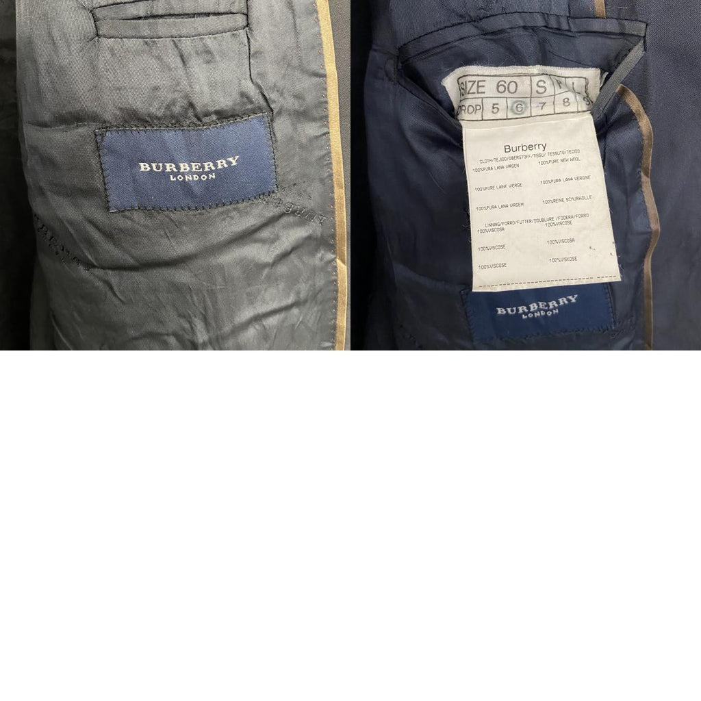 BURBERRY LONDON　バーバリーロンドン　テーラードジャケット　ブレザー　紺　ネイビー　60サイズ　古着