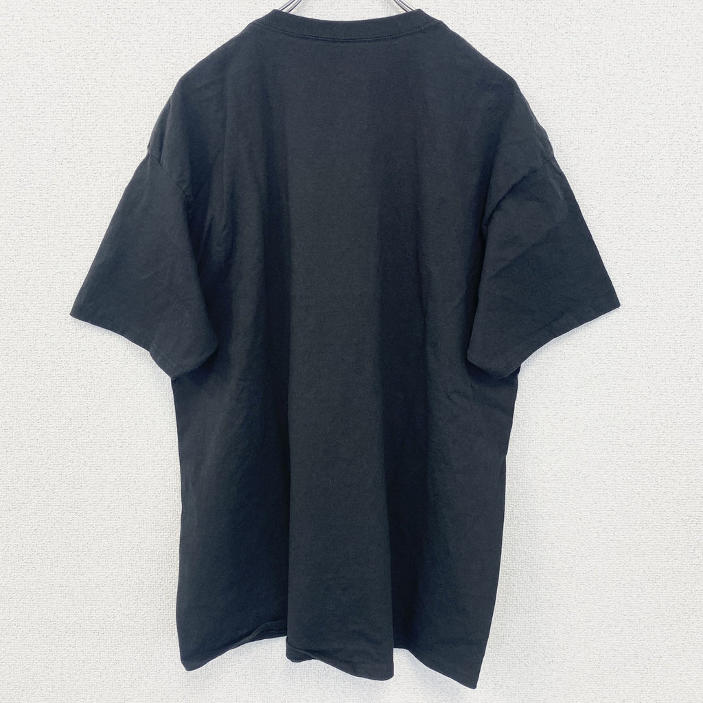 Hanes 　ヘインズ　半袖プリントTシャツ　ドラマー　キャラクター　ドラム　黒　ブラック　XLサイズ　古着