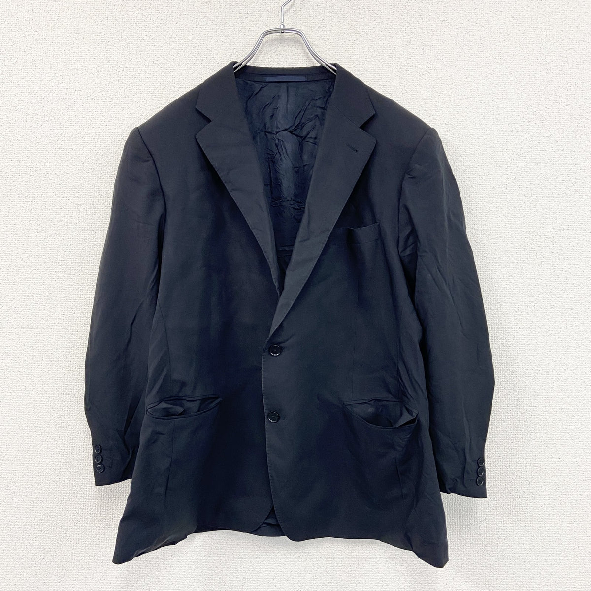 BURBERRY LONDON　バーバリーロンドン　テーラードジャケット　ブレザー　紺　ネイビー　60サイズ　古着