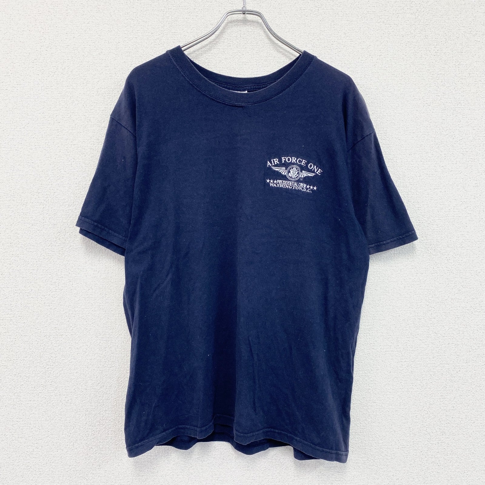 00s　GILDAN　ギルダン　Air Force One　USAF　半袖プリントTシャツ　アーチプリント　ヴィンテージ　紺　ネイビー　Lサイズ　古着