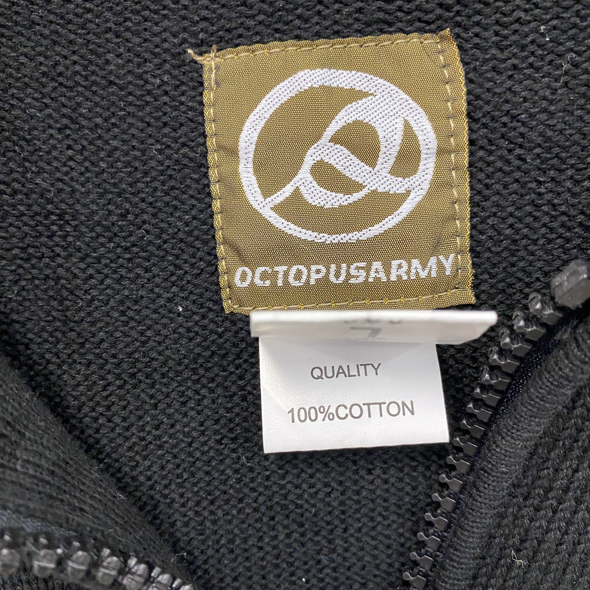 OCTOPUSARMY　オクトパスアーミー　フルジップニットジャケット　マルチカラー　ベージュ　Lサイズ　古着