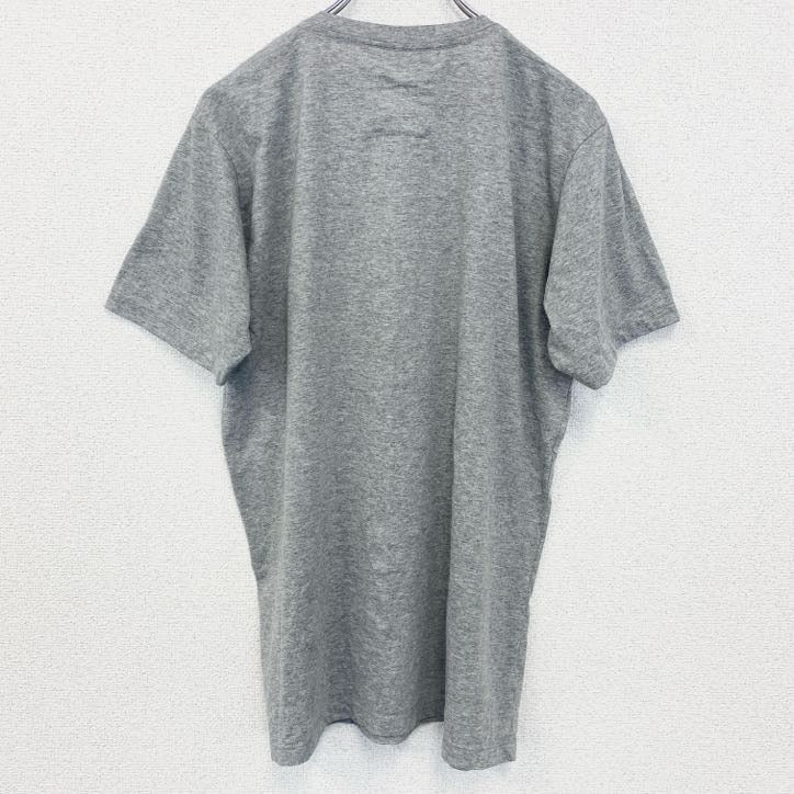 TWO　TONE　半袖プリントTシャツ　ドクロ　スカル　ビッグプリント　レトロデザイン　グレー　灰色　Lサイズ　古着