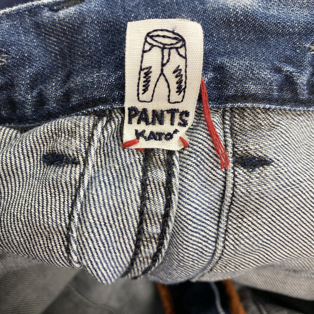 KATO’　カトー　デニムパンツ/ジーンズ　縦落ち　フェード　ボタンフライ　インディゴ　Sサイズ　古着