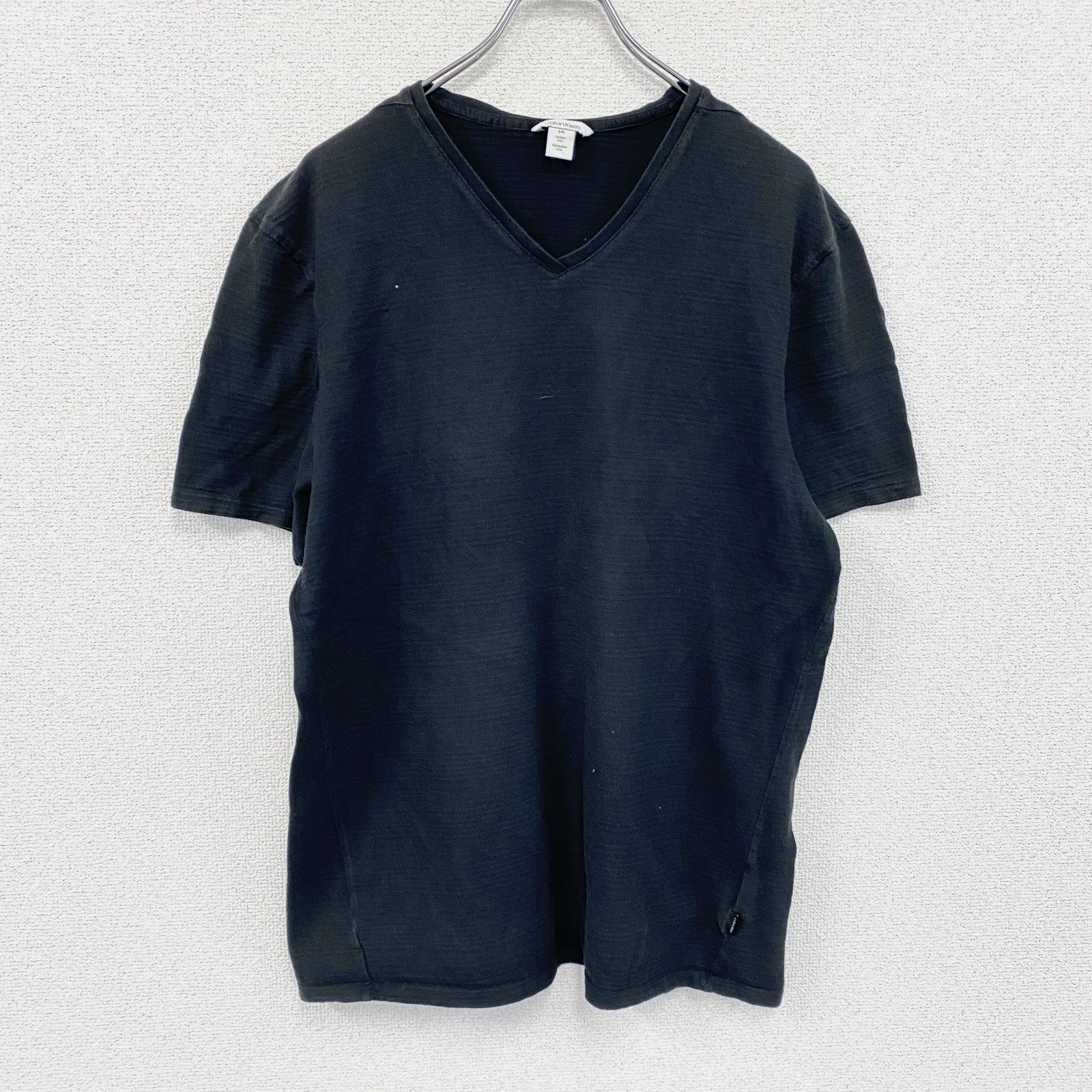 Calvin Klein　カルバンクライン　半袖プリントTシャツ　無地　Lサイズ　古着