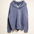 TOMMYHILFIGER　トミーヒルフィガー　長袖ショールカラーニット　セーター　水色　ライトブルー　XLサイズ　古着