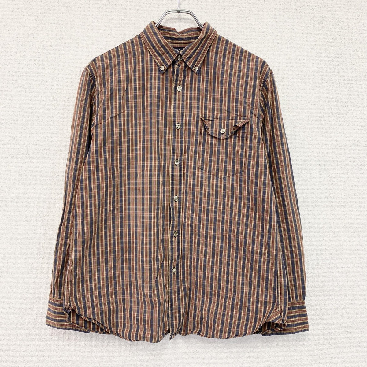L.L.Bean　エルエルビーン　長袖ボタンダウンシャツ　チェック柄　フラップポケット　マルチカラー　Mサイズ　古着