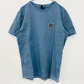 CAYLER　ケイラー　半袖ワンポイント刺繍Tシャツ　バックプリント　レトロデザイン　青　ブルー　Mサイズ　古着