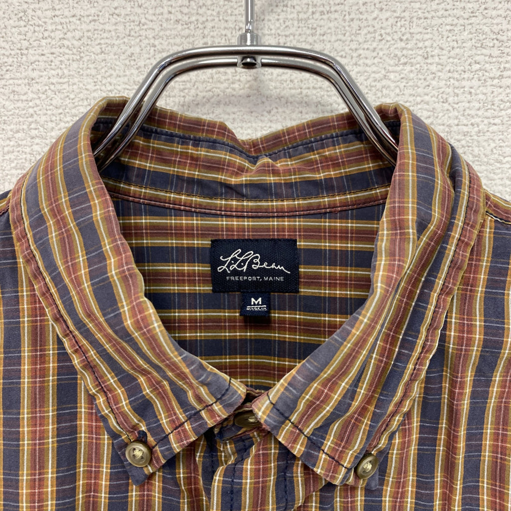 L.L.Bean　エルエルビーン　長袖ボタンダウンシャツ　チェック柄　フラップポケット　マルチカラー　Mサイズ　古着