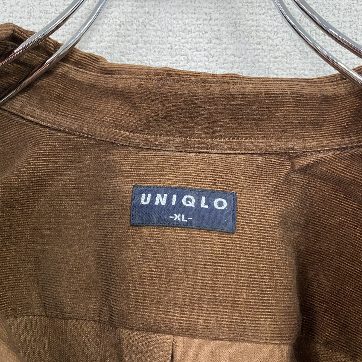 　～00s　UNIQLO　ユニクロ　長袖コーデュロイシャツ　ボタンダウンシャツ　茶色　ブラウン　XLサイズ　古着