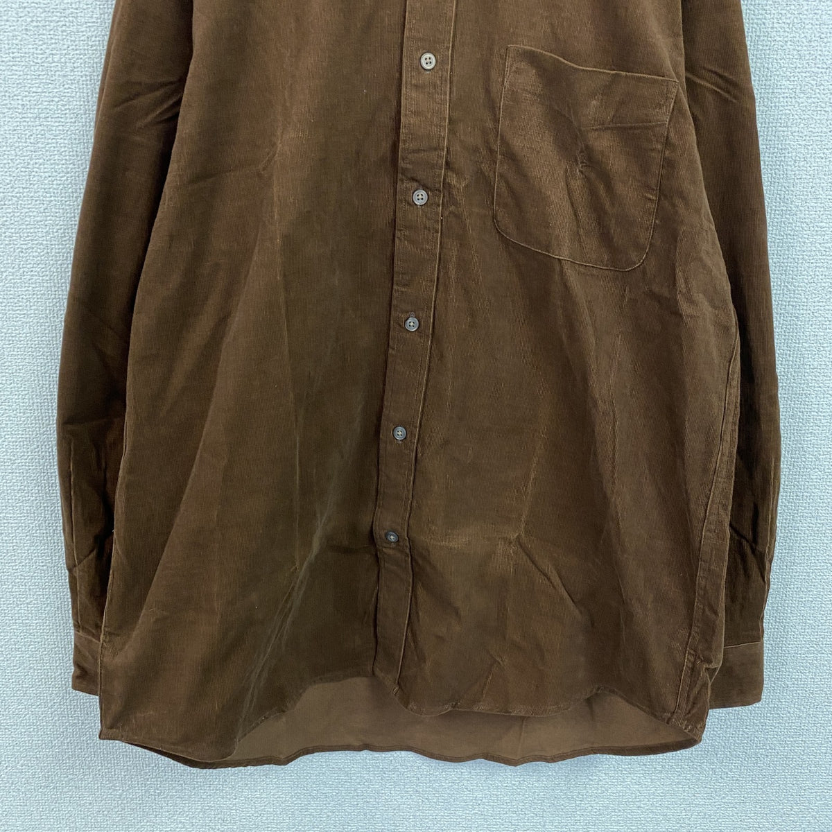 　～00s　UNIQLO　ユニクロ　長袖コーデュロイシャツ　ボタンダウンシャツ　茶色　ブラウン　XLサイズ　古着