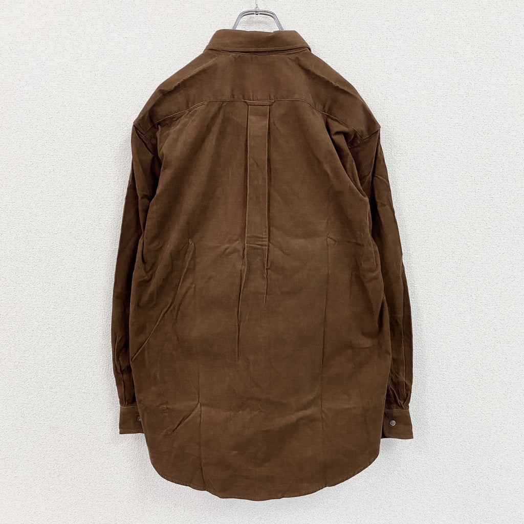 　～00s　UNIQLO　ユニクロ　長袖コーデュロイシャツ　ボタンダウンシャツ　茶色　ブラウン　XLサイズ　古着