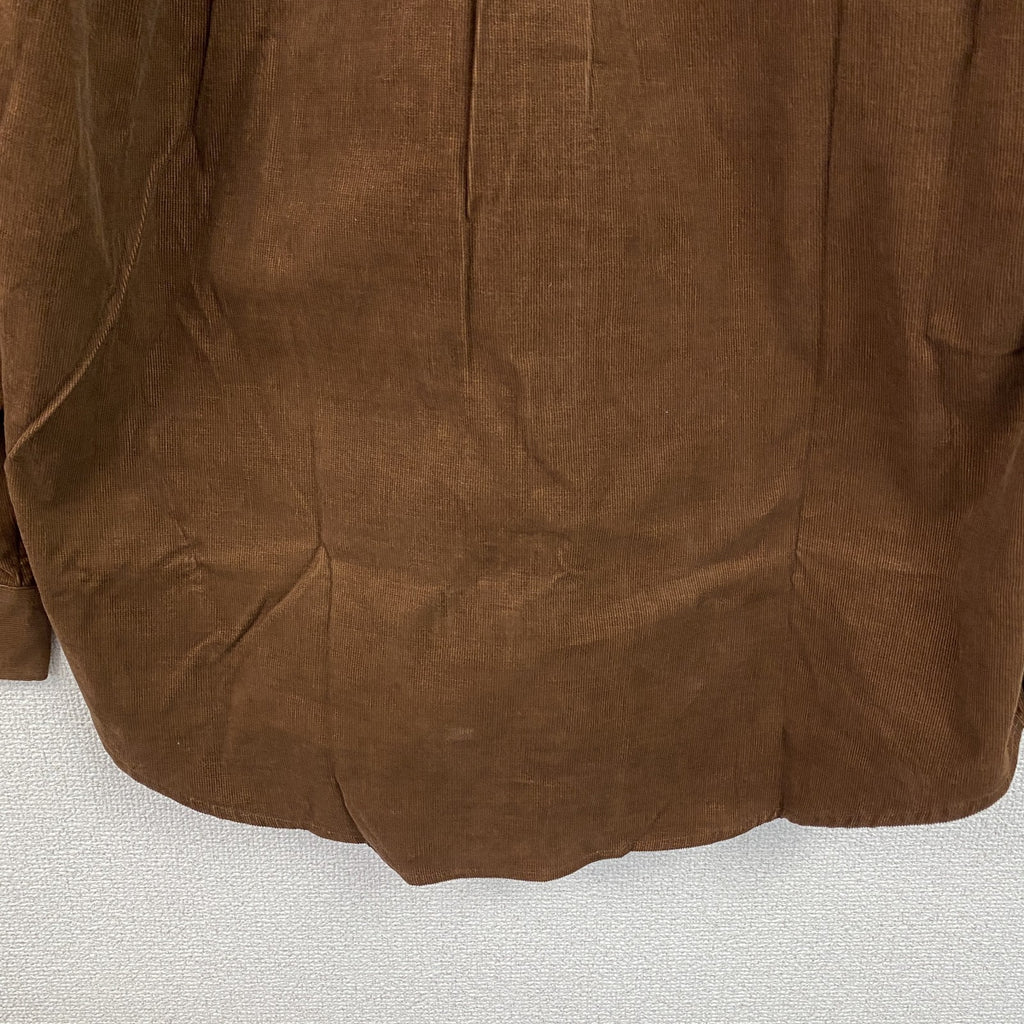 　～00s　UNIQLO　ユニクロ　長袖コーデュロイシャツ　ボタンダウンシャツ　茶色　ブラウン　XLサイズ　古着