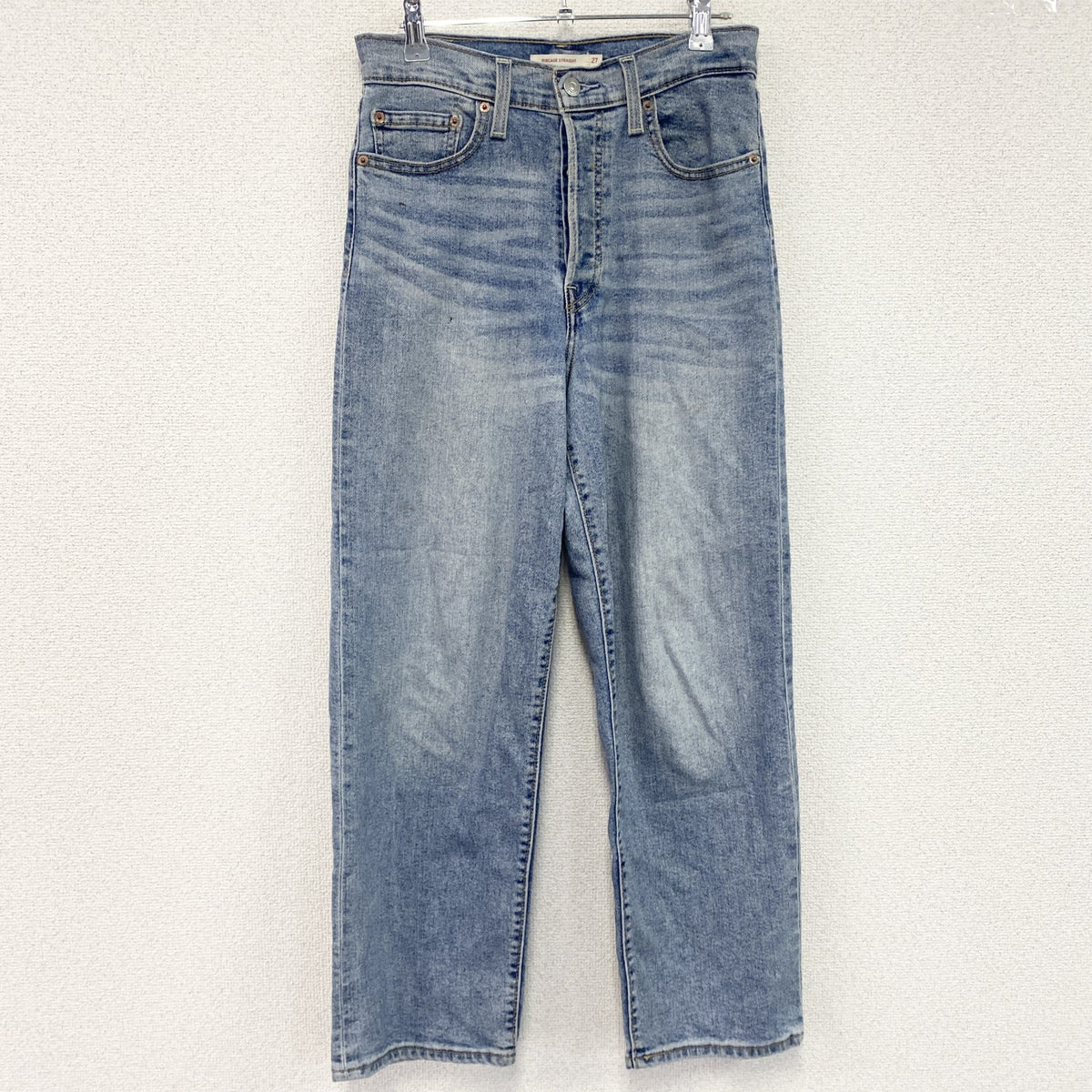 Levi's　リーバイス　デニムパンツ/ジーンズ　ボタンフライ　縦落ち　鬼ヒゲ　インディゴ　W27サイズ レディース コットン 古着