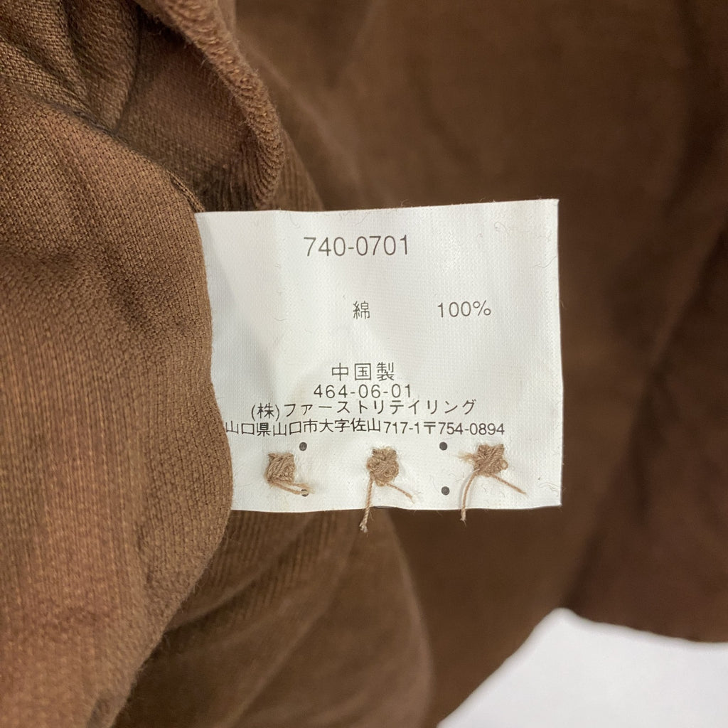 　～00s　UNIQLO　ユニクロ　長袖コーデュロイシャツ　ボタンダウンシャツ　茶色　ブラウン　XLサイズ　古着