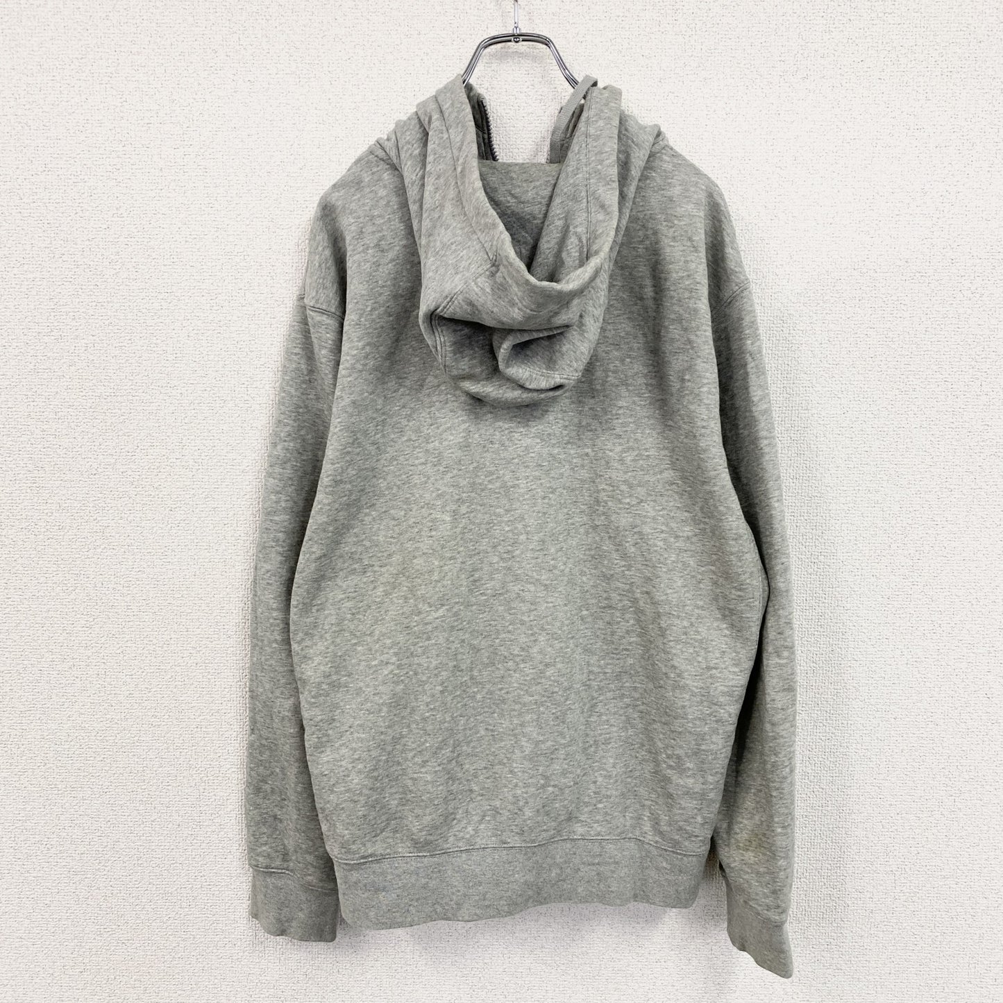 NIKE　ナイキ　フルジップスウェットパーカー/フーディー　スウッシュ　灰色　霜降りグレー　Lサイズ