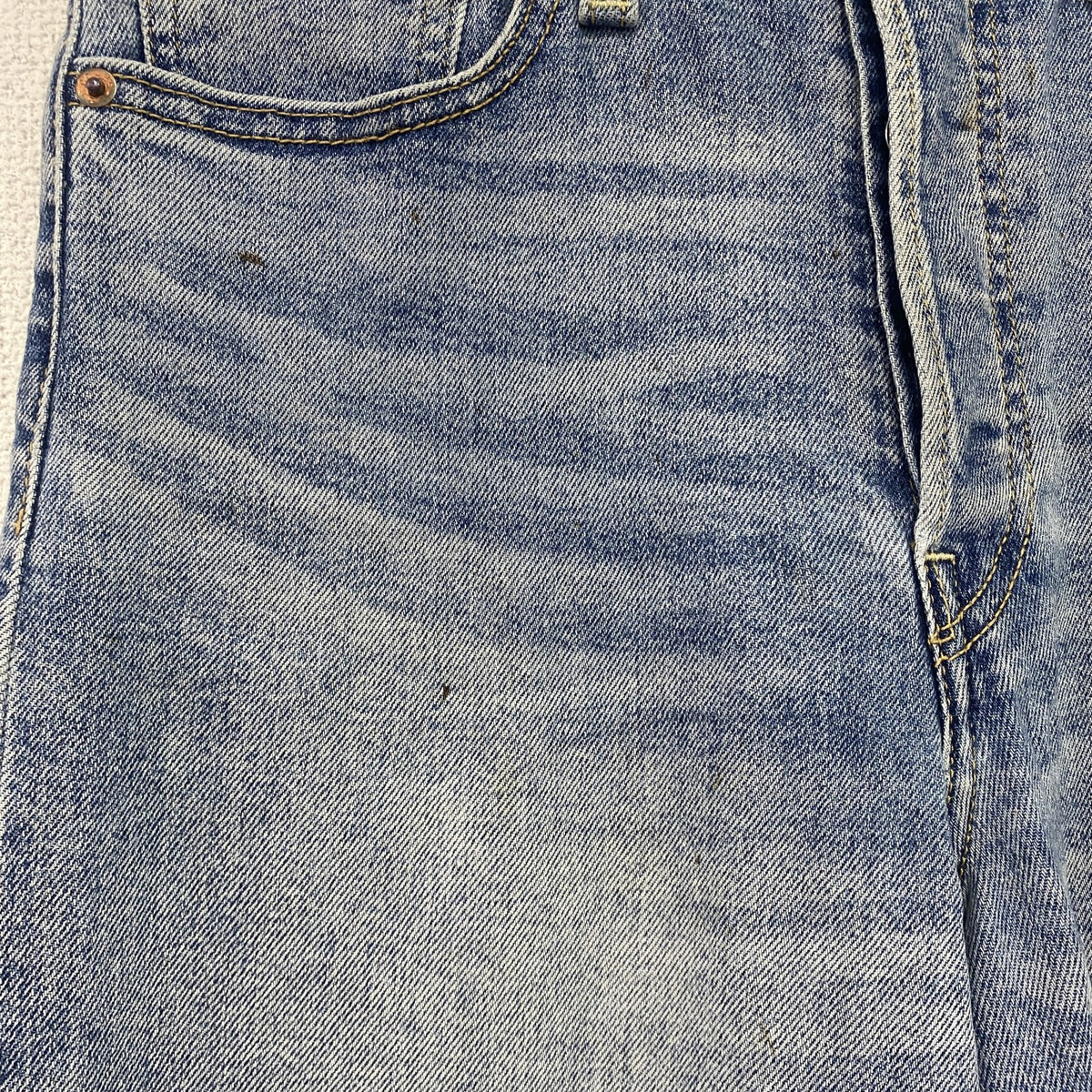Levi's　リーバイス　デニムパンツ/ジーンズ　ボタンフライ　縦落ち　鬼ヒゲ　インディゴ　W27サイズ レディース コットン 古着