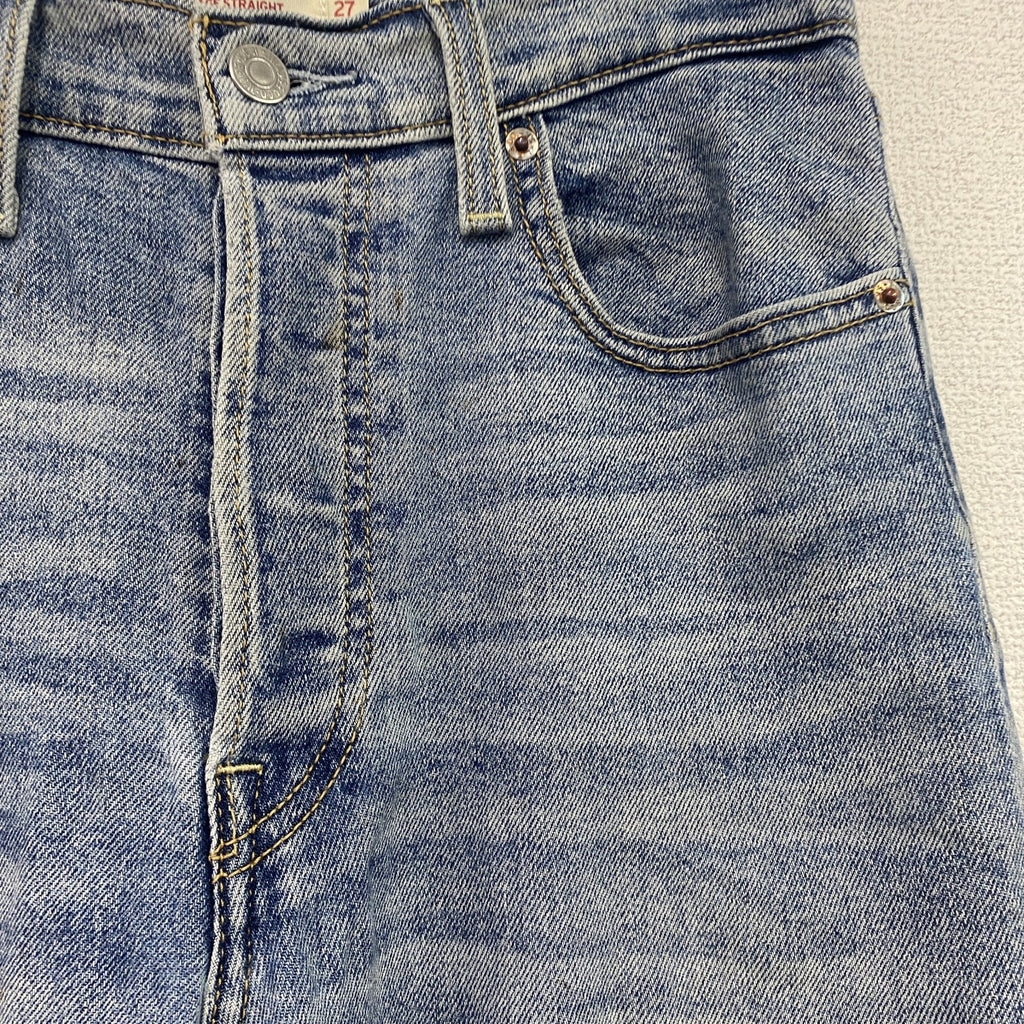 Levi's　リーバイス　デニムパンツ/ジーンズ　ボタンフライ　縦落ち　鬼ヒゲ　インディゴ　W27サイズ レディース コットン 古着