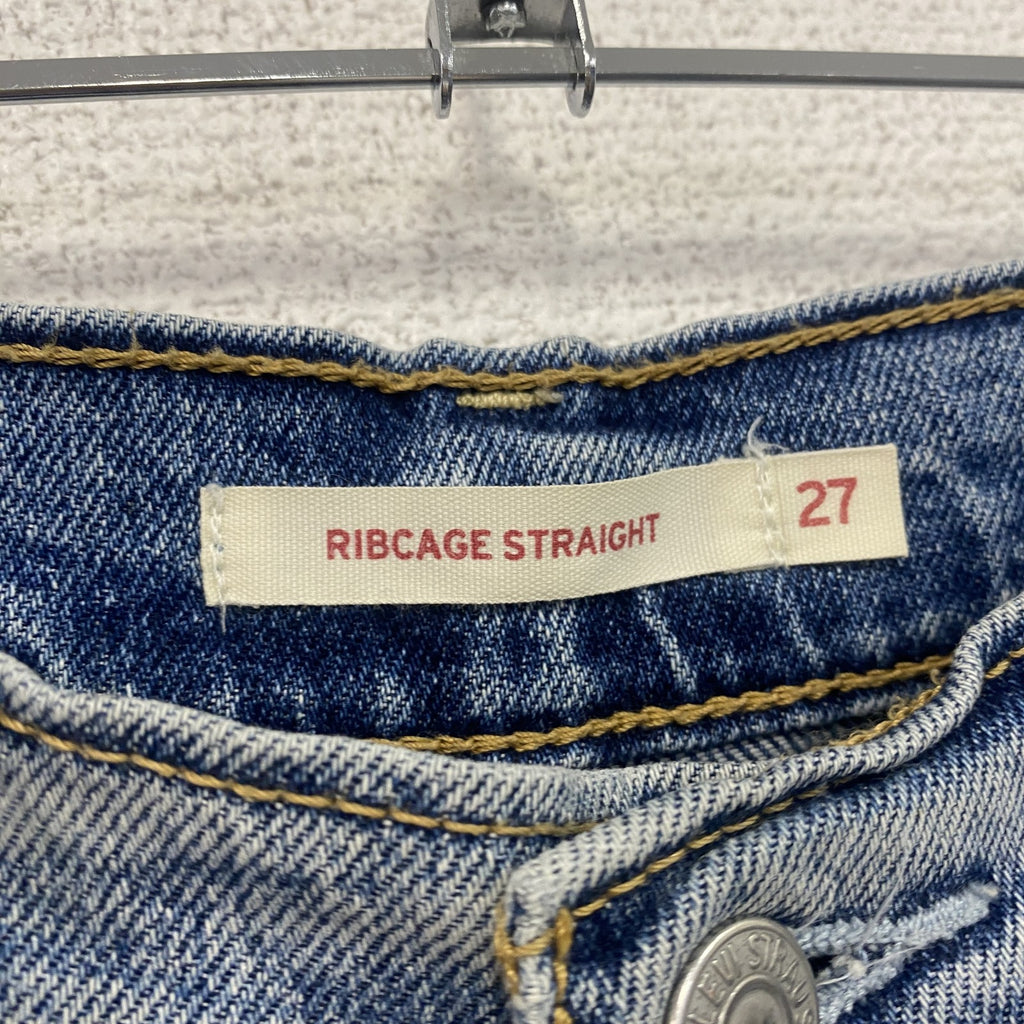 Levi's　リーバイス　デニムパンツ/ジーンズ　ボタンフライ　縦落ち　鬼ヒゲ　インディゴ　W27サイズ レディース コットン 古着