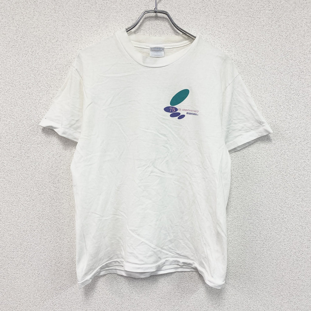 90s　Hanes　ヘインズ　タカラベルモント　半袖プリント企業Tシャツ　シングルステッチ　ヴィンテージ　白　ホワイト　Mサイズ　古着
