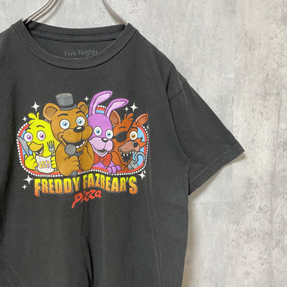 古着 used　半袖クルーネックプリントTシャツ　FREDDY FAZBEER’S pizza　黒　ブラック　Sサイズ