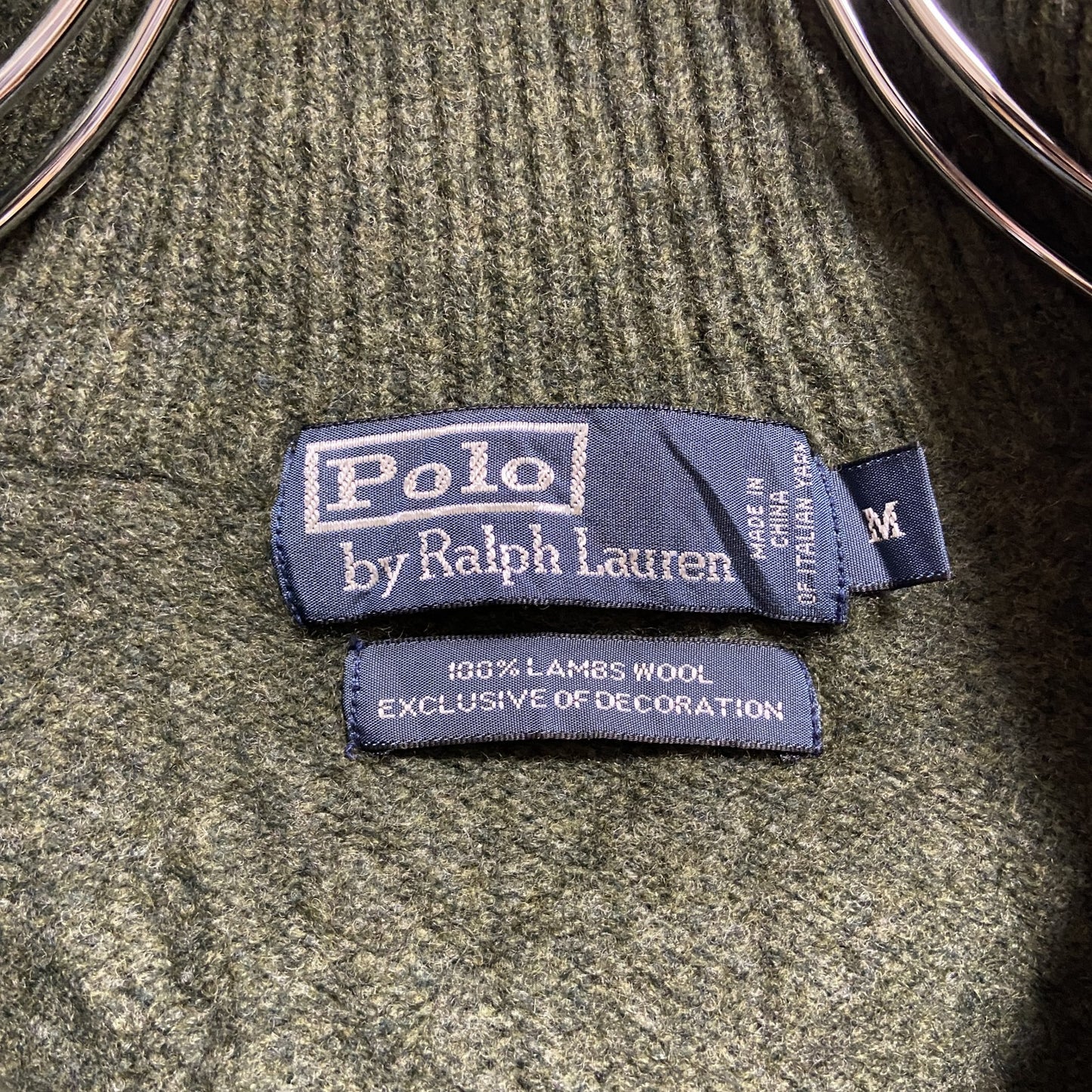 古着 used　PolobyRalphLauren　ポロバイラルフローレン　長袖ハーフジップニット　セーター　緑　秋冬服　Mサイズ