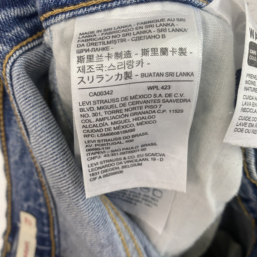 Levi's　リーバイス　デニムパンツ/ジーンズ　ボタンフライ　縦落ち　鬼ヒゲ　インディゴ　W27サイズ レディース コットン 古着