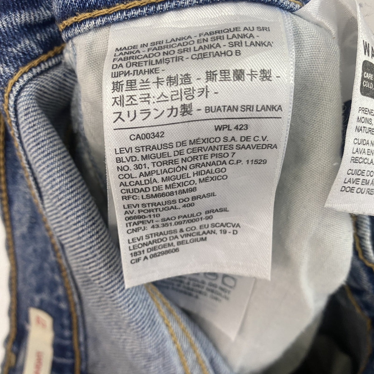 Levi's　リーバイス　デニムパンツ/ジーンズ　ボタンフライ　縦落ち　鬼ヒゲ　インディゴ　W27サイズ レディース コットン 古着