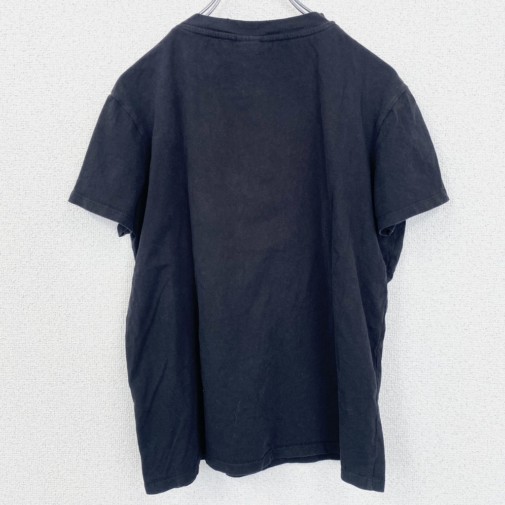 半袖プリントTシャツ　デフ・レパード　ヒステリア　アルバムジャケット　ダメージ加工　黒　ブラック　Sサイズ　古着