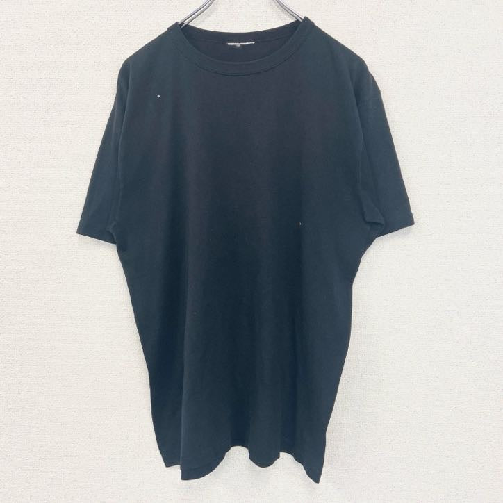 半袖プリントTシャツ　シングルステッチ　FOURNIER　90s　クルーネック　カジュアルデザイン　黒　ブラック　Mサイズ　　ヴィンテージ　古着