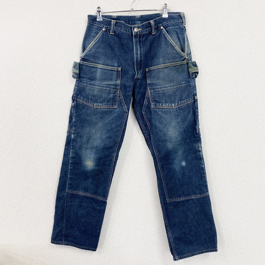 90s　A Bathing Ape　アベイシングエイプ　デニムパンツ/ジーンズ　ダブルニー　インディゴ　Lサイズ