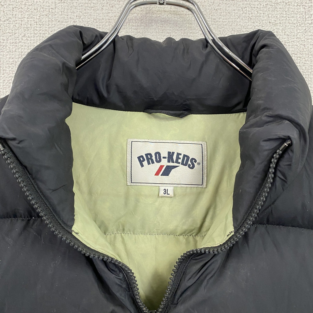 PRO-KEDS　プロケッズ　フルジップダウンベスト　黒　ブラック　3Lサイズ　古着