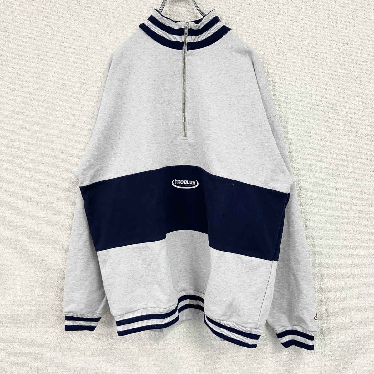 FREAK'S STORE　FRO SPA DUPA CLUB　ハーフジップトレーナー　霜降りグレー　XLサイズ　古着